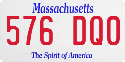 MA license plate 576DQ0