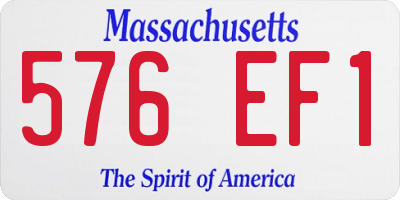 MA license plate 576EF1