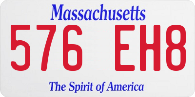 MA license plate 576EH8