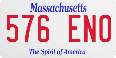 MA license plate 576EN0