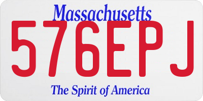 MA license plate 576EPJ