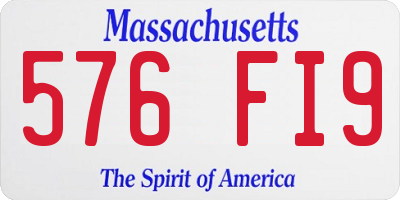 MA license plate 576FI9