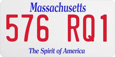 MA license plate 576RQ1