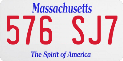 MA license plate 576SJ7