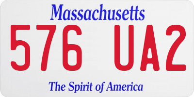 MA license plate 576UA2