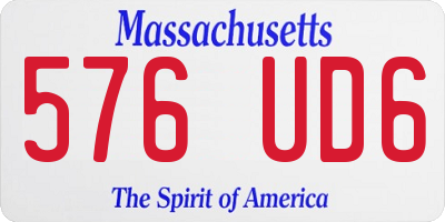 MA license plate 576UD6