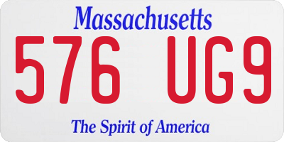 MA license plate 576UG9