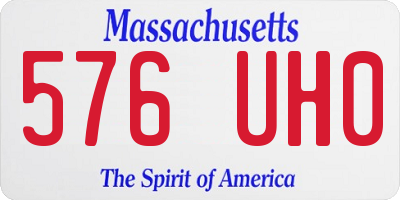 MA license plate 576UH0