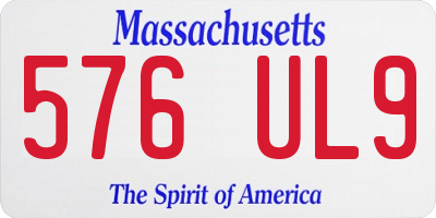 MA license plate 576UL9