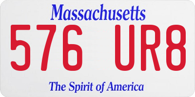 MA license plate 576UR8