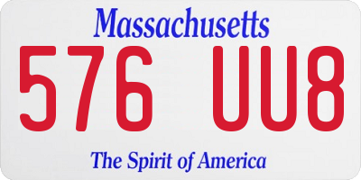 MA license plate 576UU8