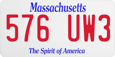 MA license plate 576UW3