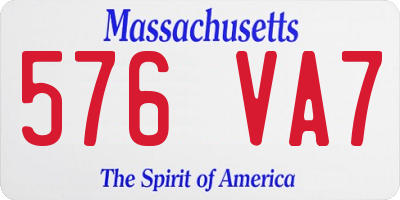 MA license plate 576VA7