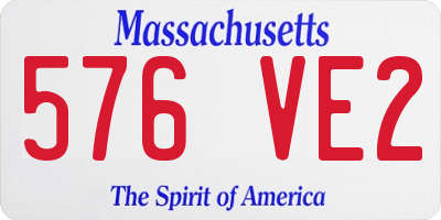 MA license plate 576VE2