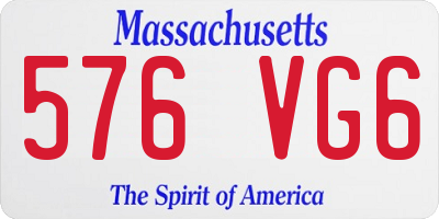 MA license plate 576VG6