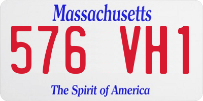 MA license plate 576VH1