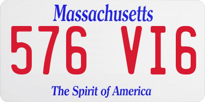 MA license plate 576VI6