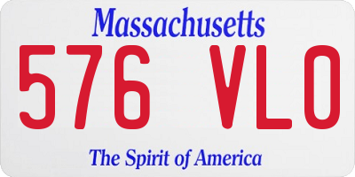 MA license plate 576VL0