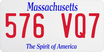 MA license plate 576VQ7