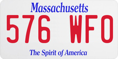 MA license plate 576WF0
