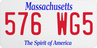 MA license plate 576WG5