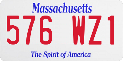 MA license plate 576WZ1