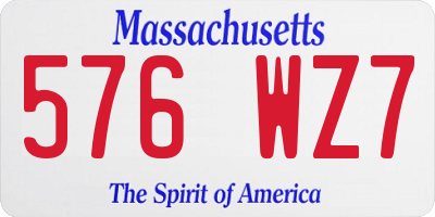 MA license plate 576WZ7