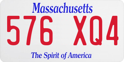 MA license plate 576XQ4