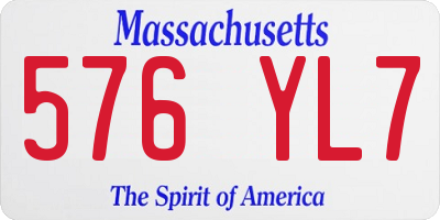 MA license plate 576YL7