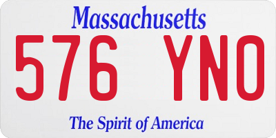 MA license plate 576YN0