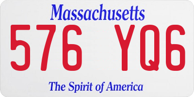 MA license plate 576YQ6