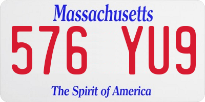 MA license plate 576YU9