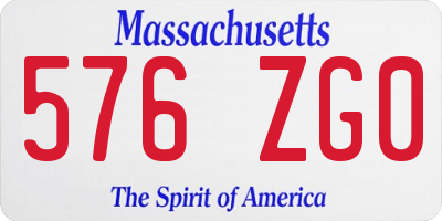 MA license plate 576ZG0