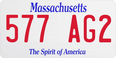 MA license plate 577AG2