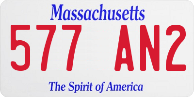 MA license plate 577AN2