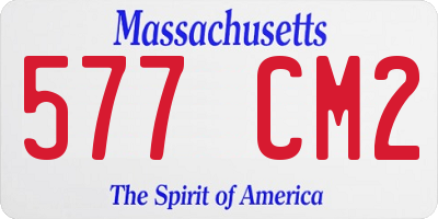 MA license plate 577CM2