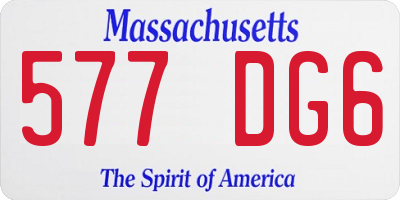 MA license plate 577DG6