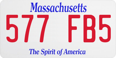 MA license plate 577FB5
