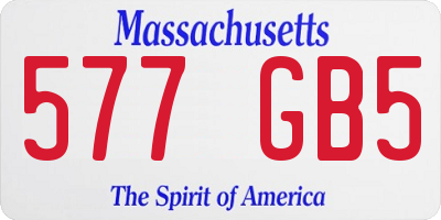 MA license plate 577GB5