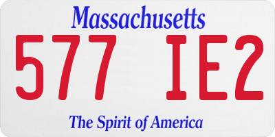 MA license plate 577IE2