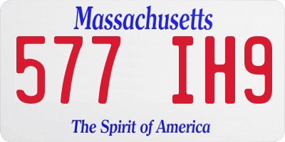 MA license plate 577IH9