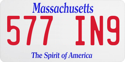 MA license plate 577IN9