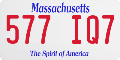 MA license plate 577IQ7