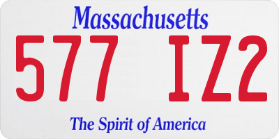 MA license plate 577IZ2