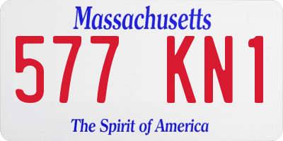 MA license plate 577KN1
