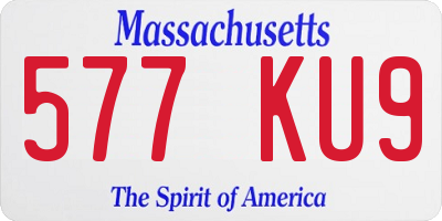 MA license plate 577KU9