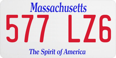 MA license plate 577LZ6
