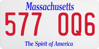 MA license plate 577OQ6