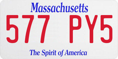 MA license plate 577PY5