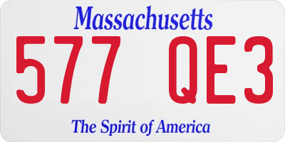 MA license plate 577QE3